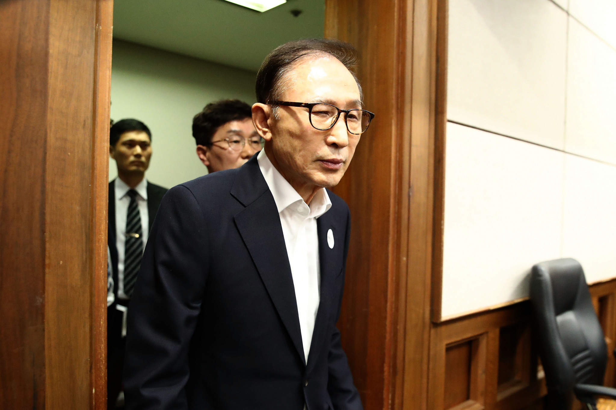 Lee Myung-bak appears for his court hearing in Seoul ©Getty Images