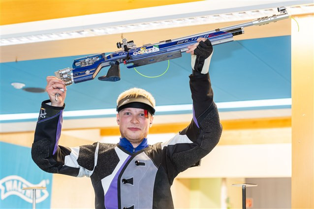 Belarus’ Illia Charheika has claimed the first ISSF World Cup gold medal of his career ©ISSF
