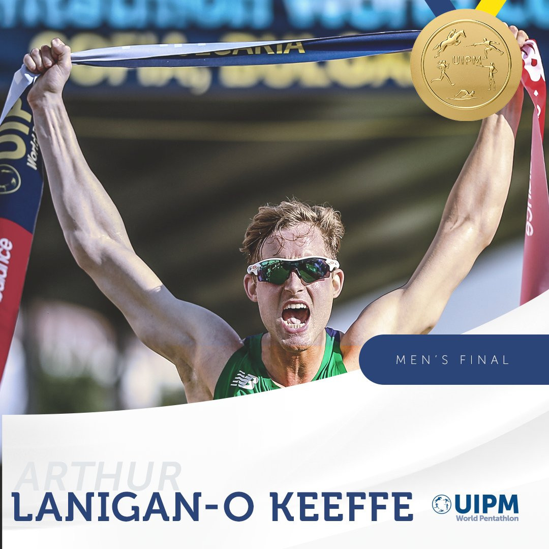 Ireland’s Arthur Lanigan O'Keeffe held his nerve during the laser run to claim the men’s gold medal at the UIPM World Cup in Sofia ©UIPM