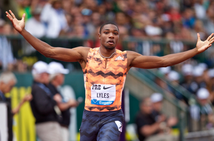 Twenty-year-old Noah Lyles of the United States maintained his unbeaten Diamond League record over 200m in Eugene, Oregon in a personal best time of 19.69 ©Getty Images  