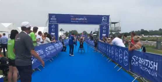 Great Britain's Joe Townsend eased to victory in the men's PTWC event at the ITU Para-triathlon World Cup in Eton Dorney ©British Triathlon/Twitter
