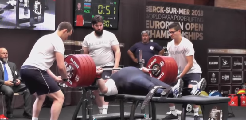 Azerbaijan's Elshan Huseynov came out on top in the men's up to 107kg event ©Paralympic Games/YouTube