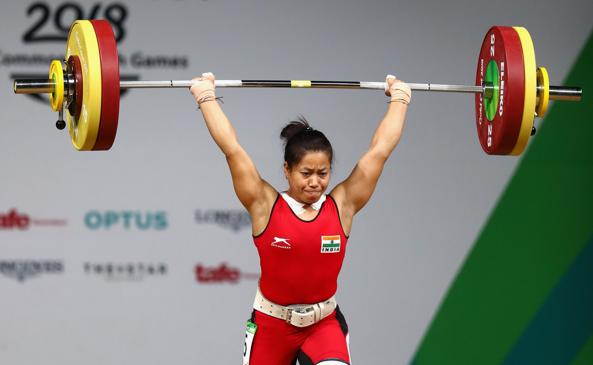 Commonwealth champion Sanjita Khumukcham has failed a drugs test ©Getty Images 