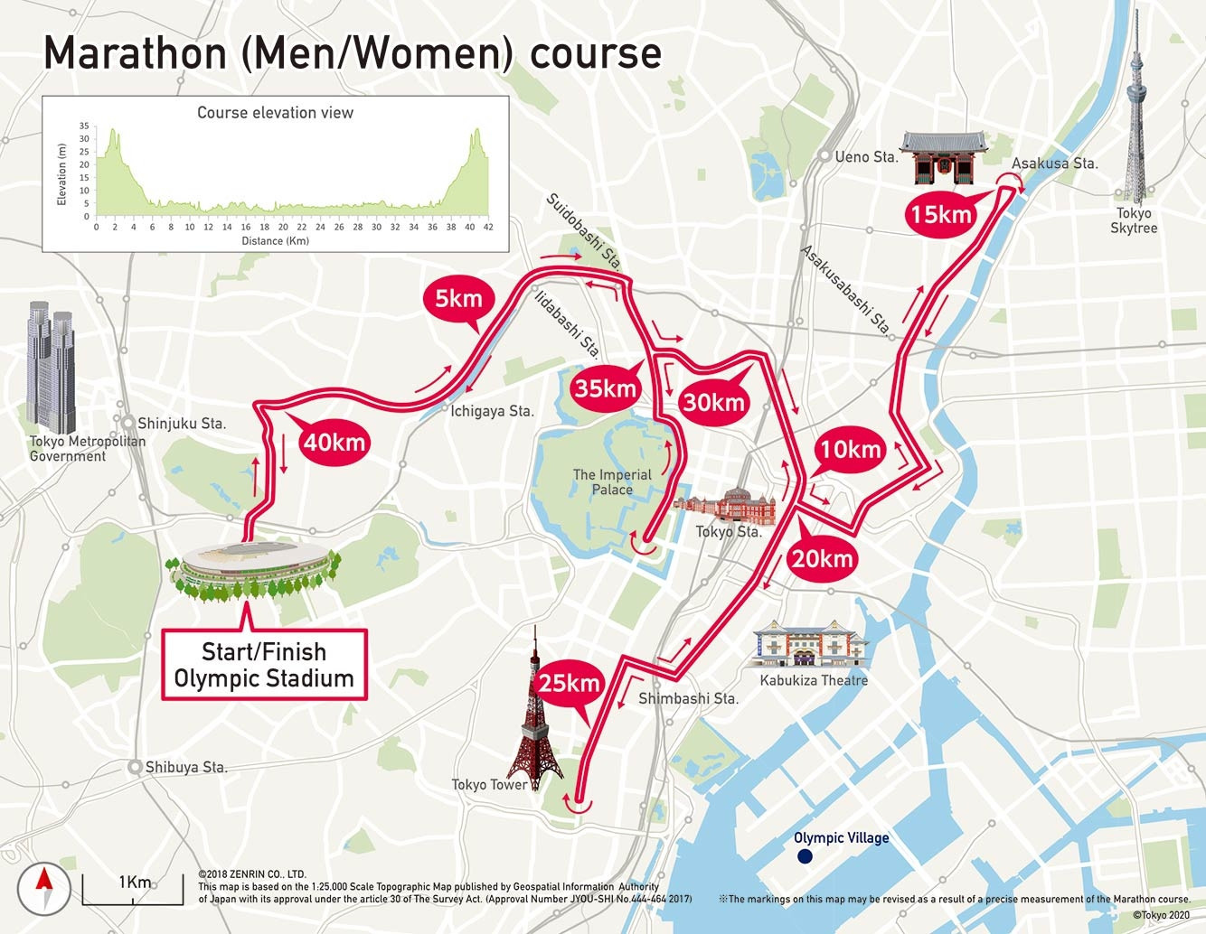 Tokyo 2020 have unveiled the marathon and race walk courses for the Olympic Games ©Tokyo 2020