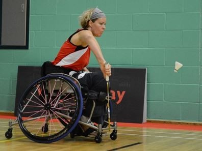 Karin Suter-Erath's title defence came to an end in the H1 wheelchair singles semi-final ©BWF