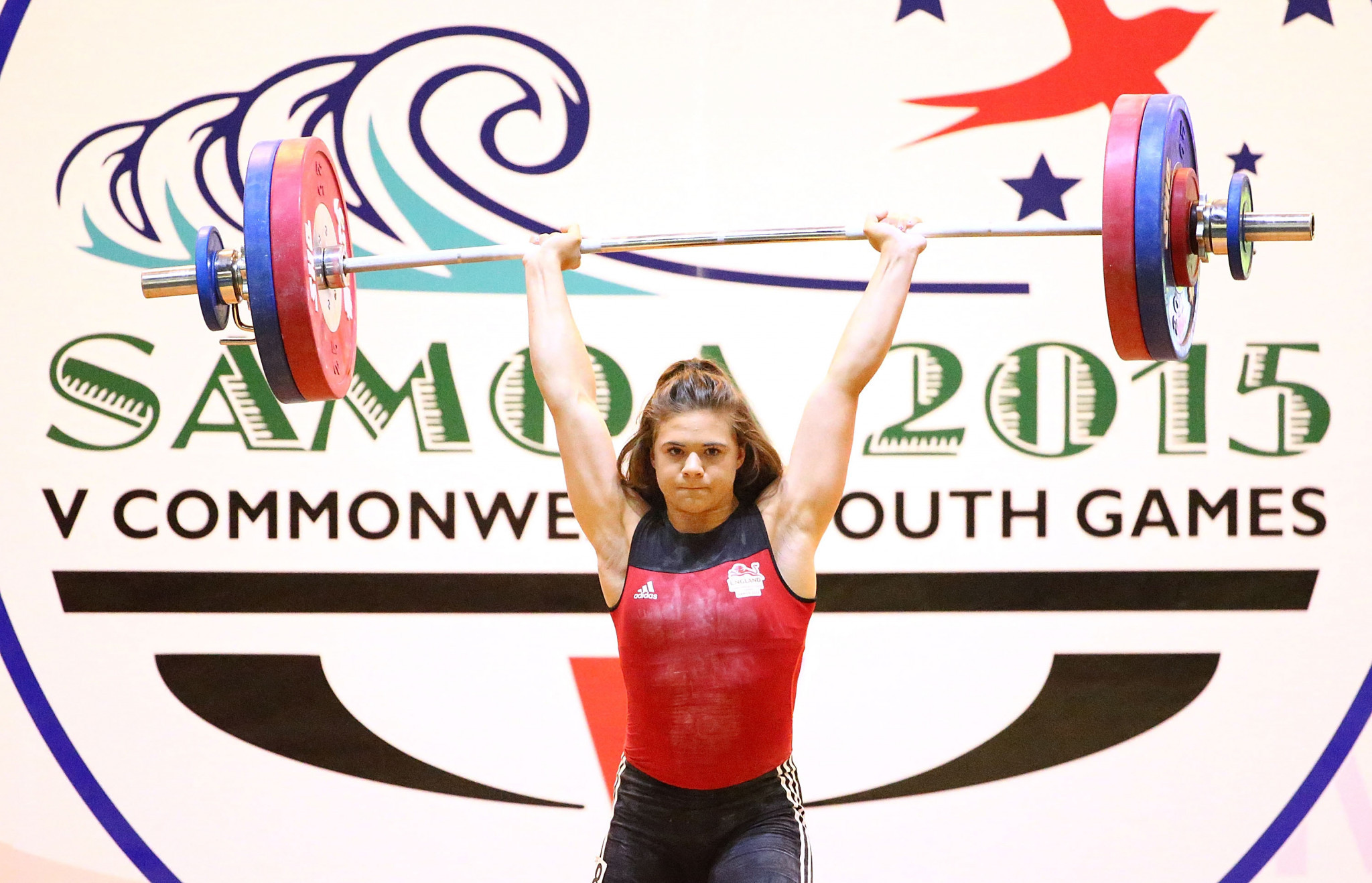 Rebekah Tiler lifts at the Samoa 2015 Commonwealth Youth Games ©Getty Images