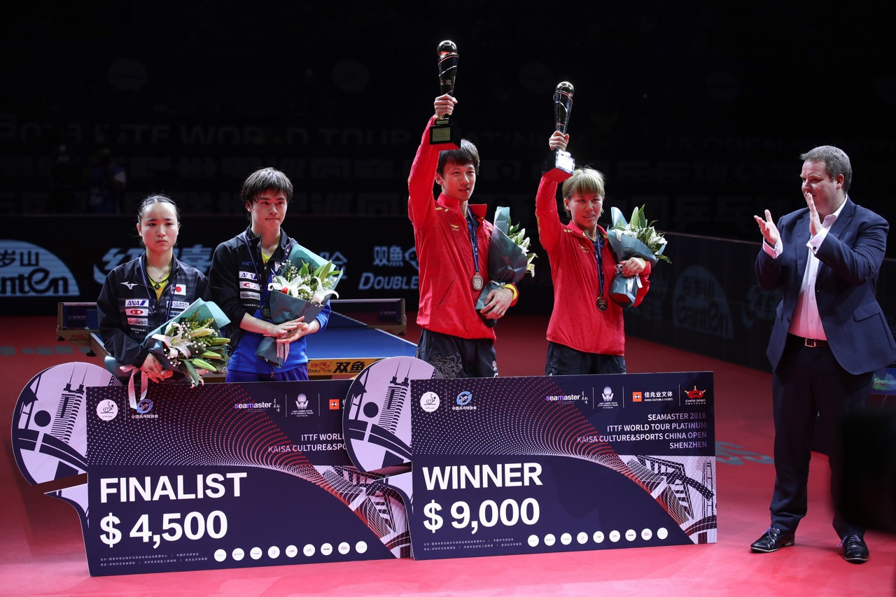 Lin Gaoyuan and Chen Xingtong became the first mixed doubles winners on the World Tour ©ITTF