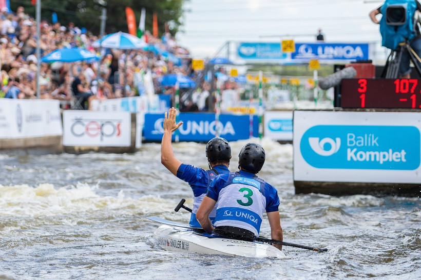 Czech duo mark last race in style with C2 triumph at home Canoe Slalom European Championships