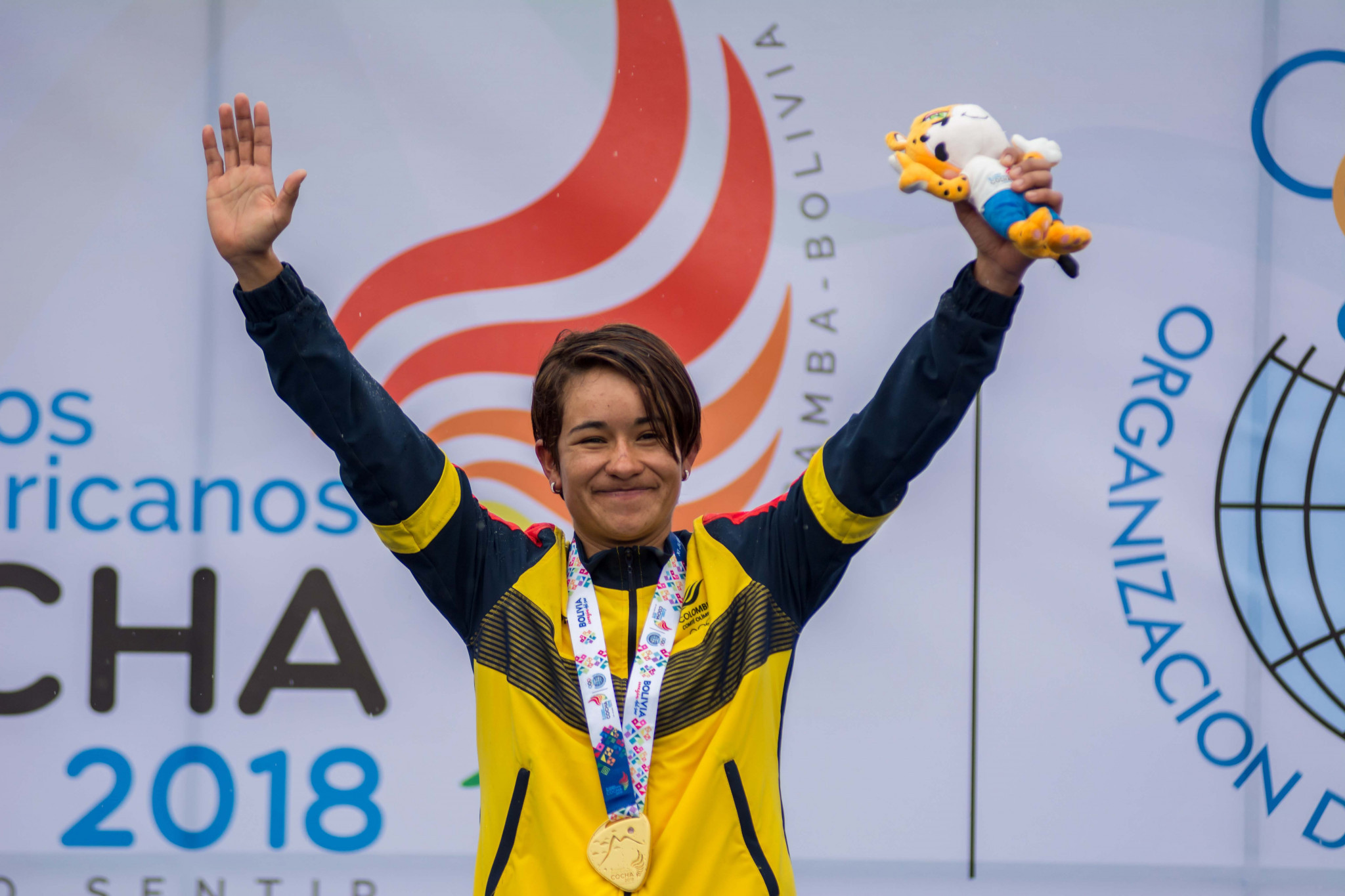 Ana Cristina Sanabria Sanchez led a Colombian clean sweep in the women's road cycling ©South American Games