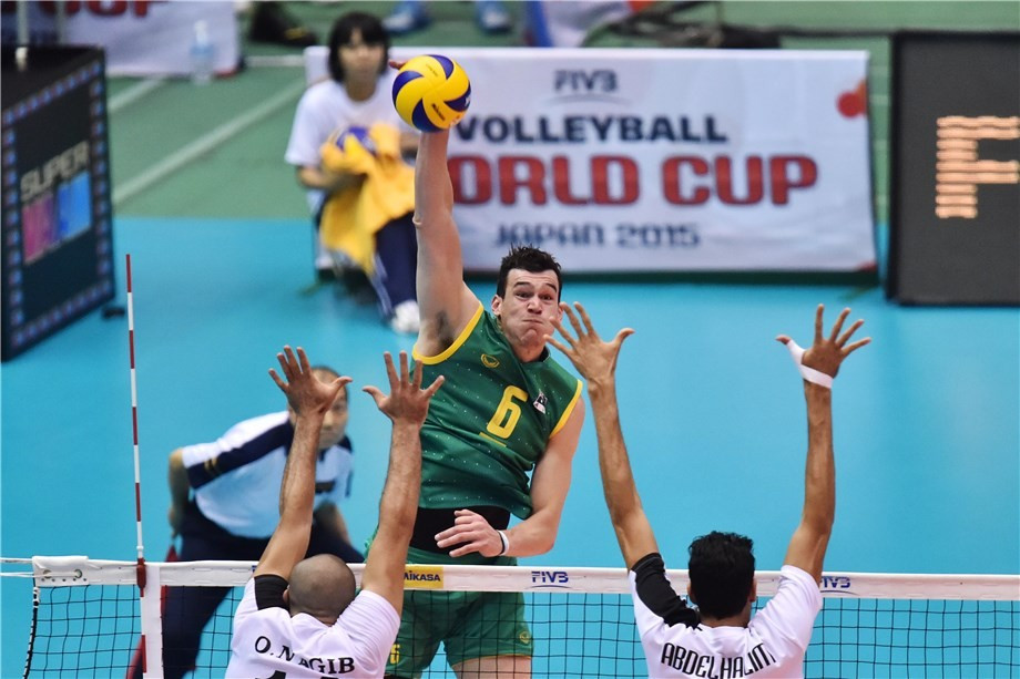 Thomas Edgar scored an incredible 50 points to guide Australia to their first win of the event as they beat Egypt in five sets