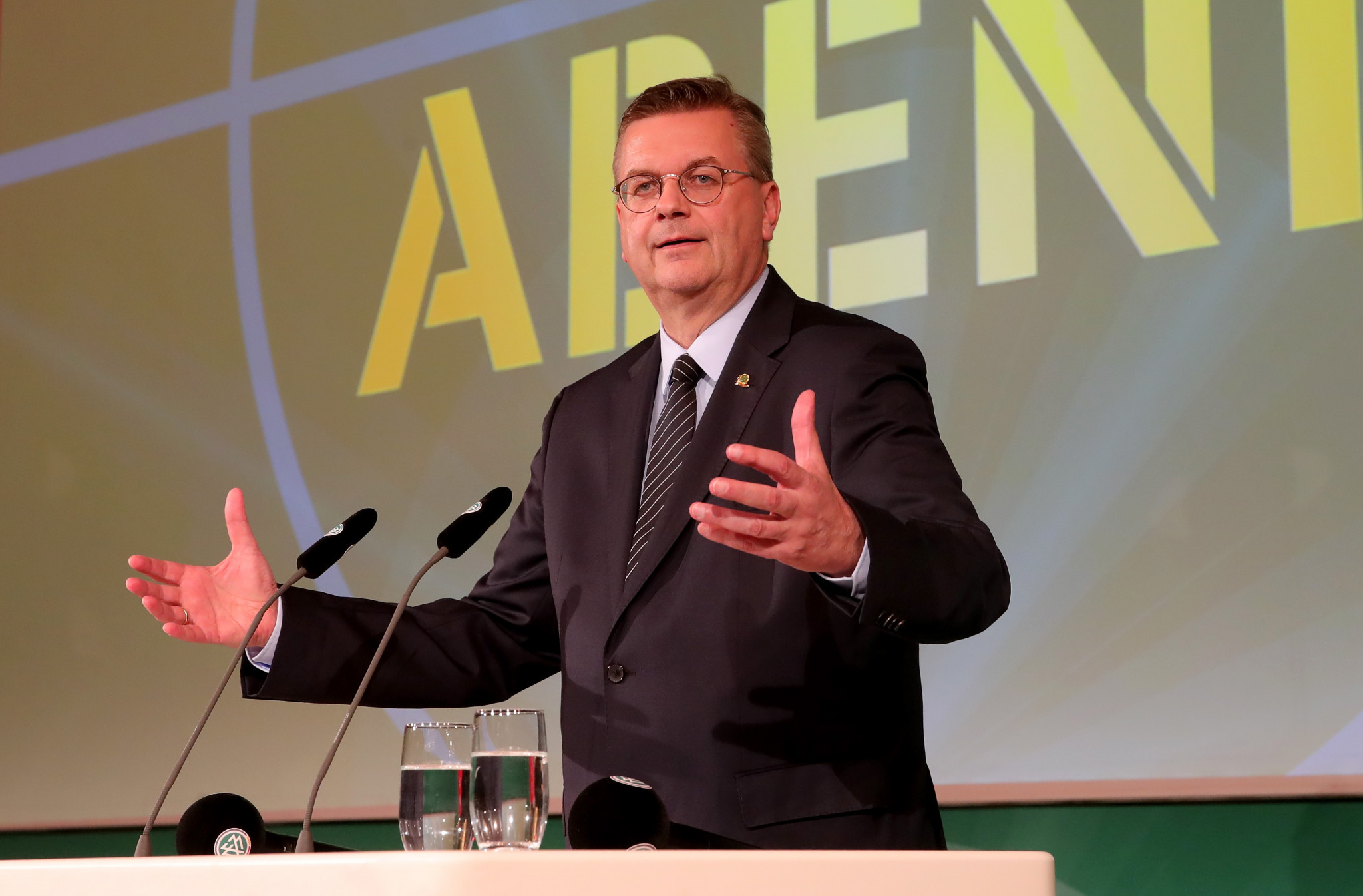 German Football Association President Reinhard Grindel claimed today that he was unsure of which bid they would vote for ©Getty Images
