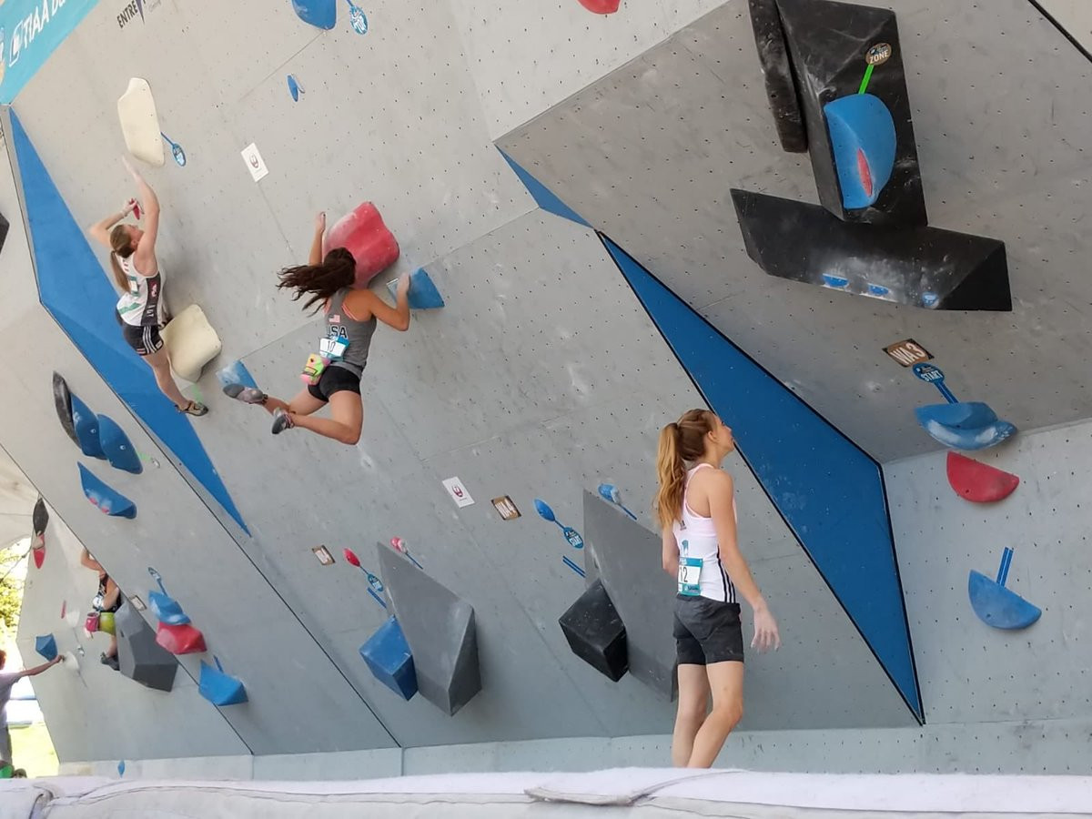 World Cup leader Akiyo Noguchi booked her semi-final place in the women's event ©IFSC