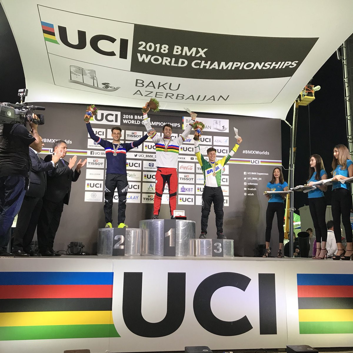 France’s Andre swaps silver for gold at UCI BMX World Championships in Baku