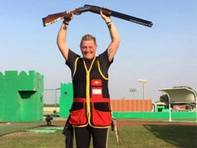 Germany's Katrin Quooß finished top of the first round of the women's trap event as competition resumed in Malta ©German Shooting Federation