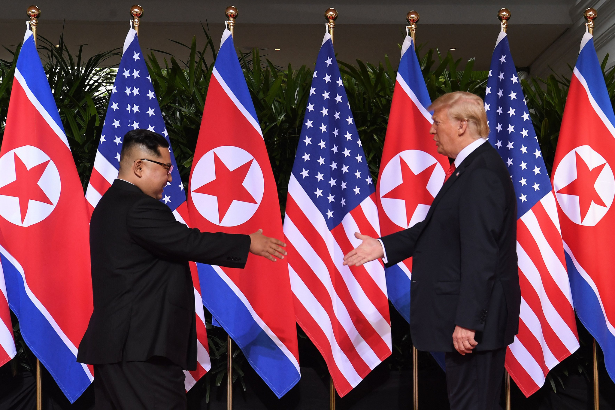 Donald Trump and Kim Jong-un's summit began with a historic handshake ©Getty Images