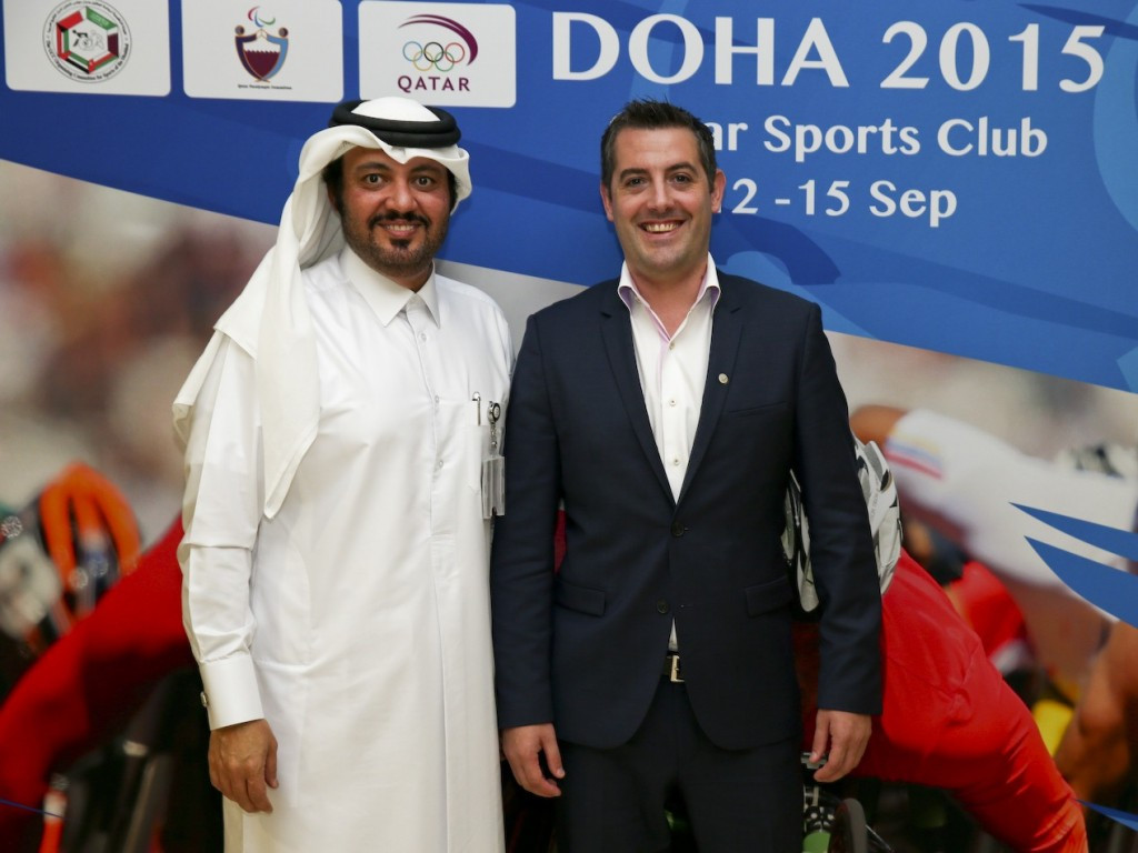 Doha 2015 chief executive Ameer al-Mulla (left) and IPC Athletics head Ryan Montgomery (right) believe the World Championships will prove to be a success ©Doha 2015