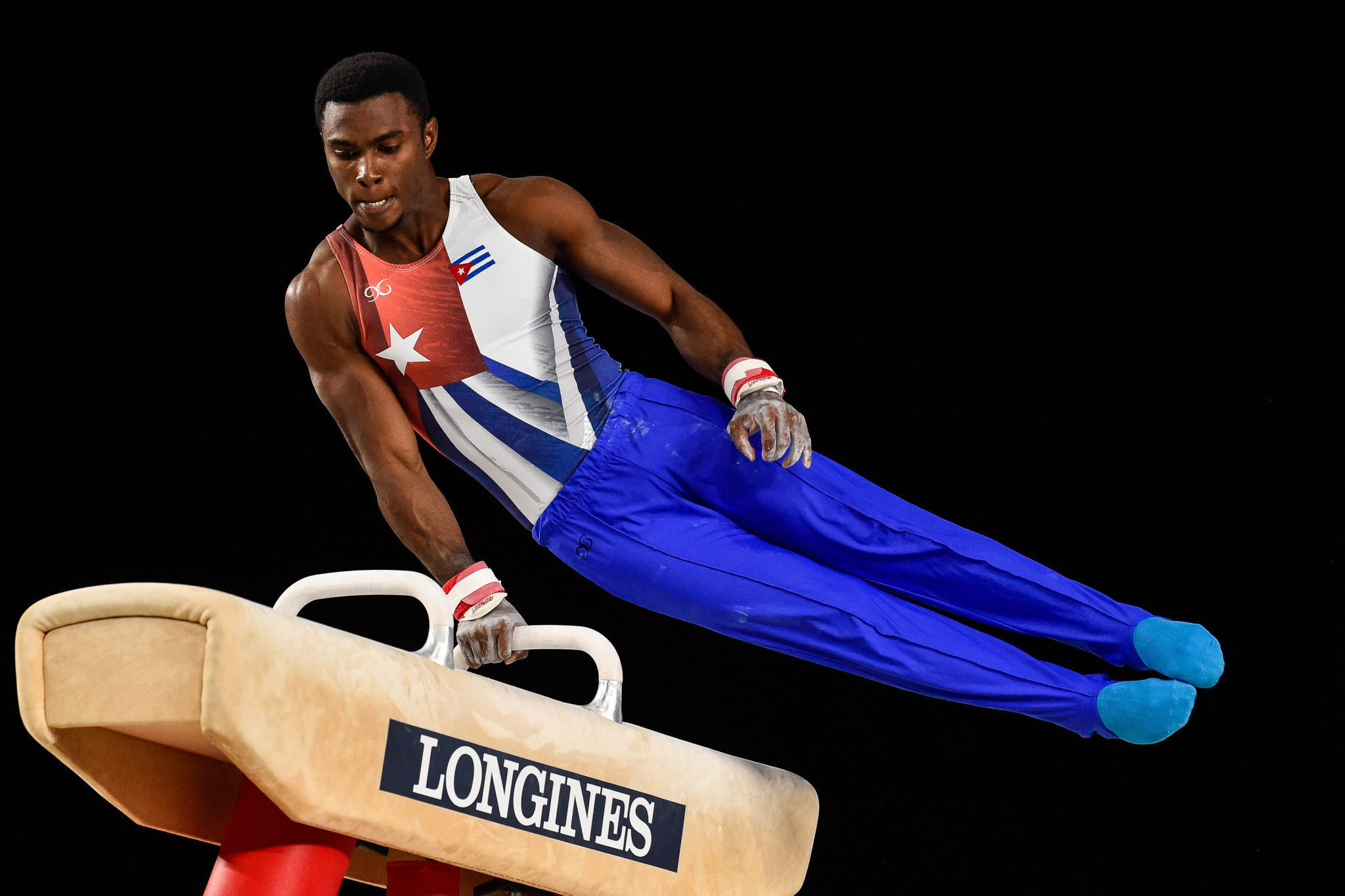 Double world medallist Manrique Larduet of Cuba topped the pommel horse qualification standings on the opening day of the FIG World Challenge Cup in Guimarães in Portugal ©Getty Images