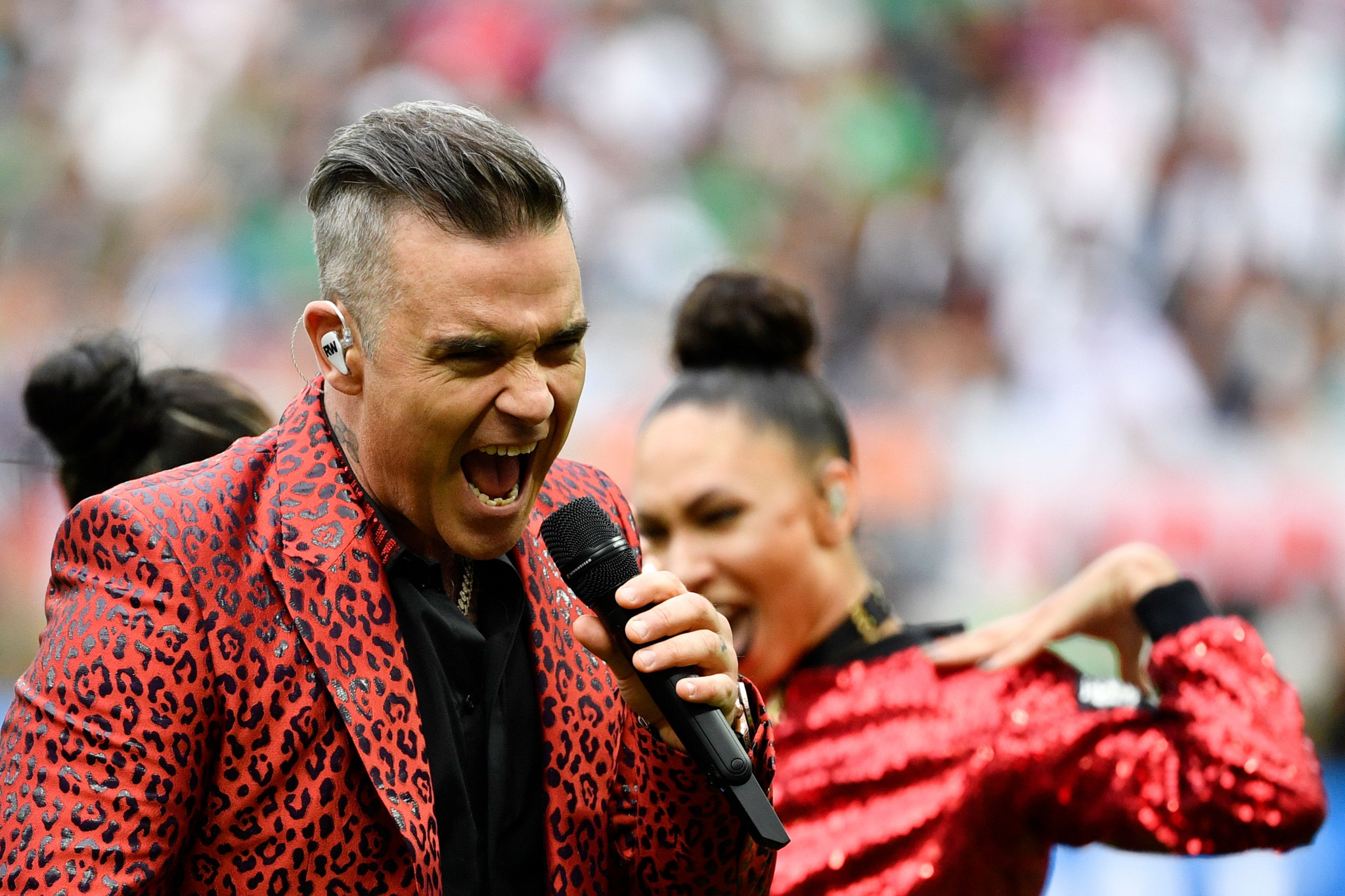 English singer Robbie Williams performed during the Opening Ceremony ©Getty Images