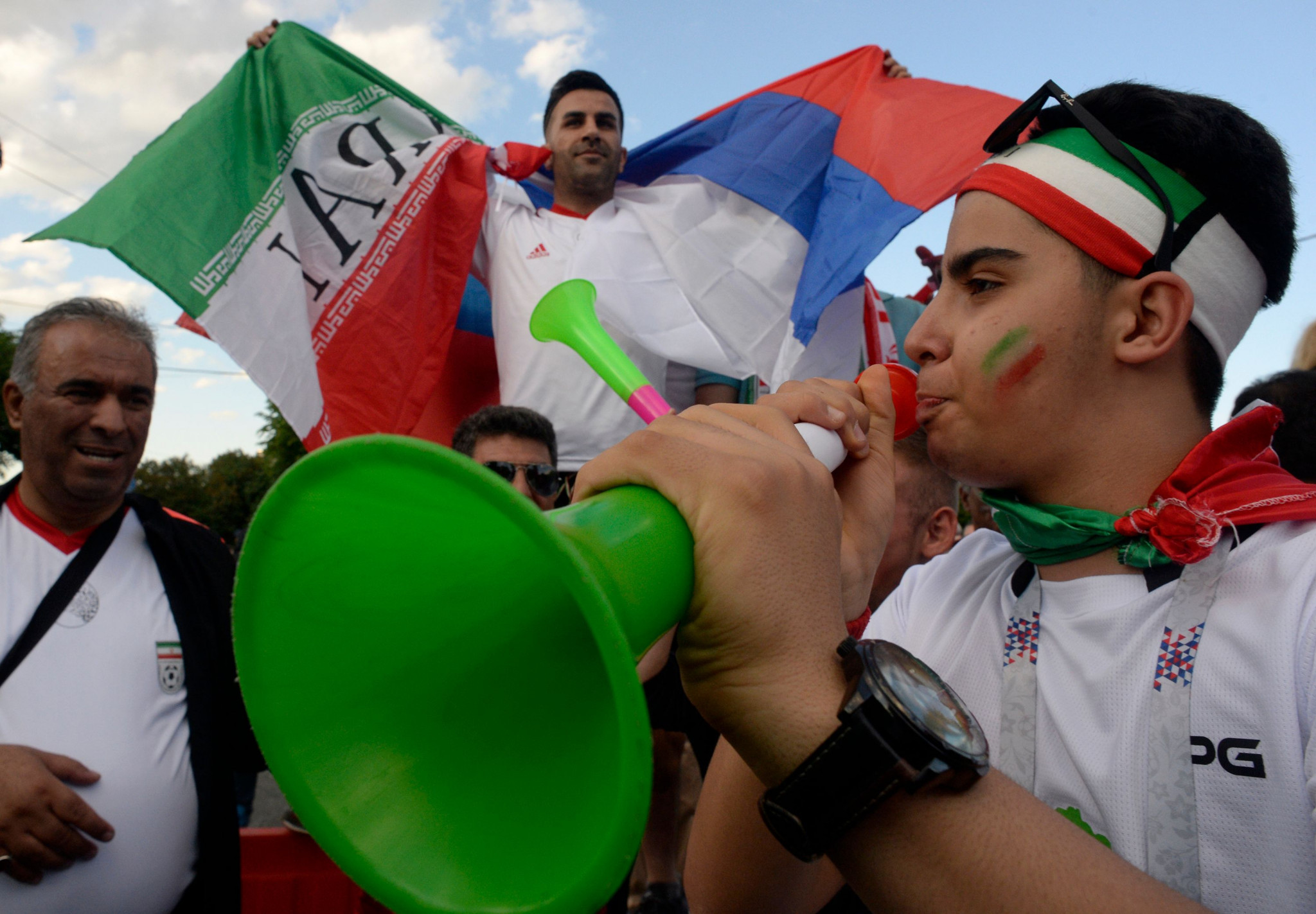 Iran supporters pictured at a Fans Fest in Saint Petersburg ©Getty Images