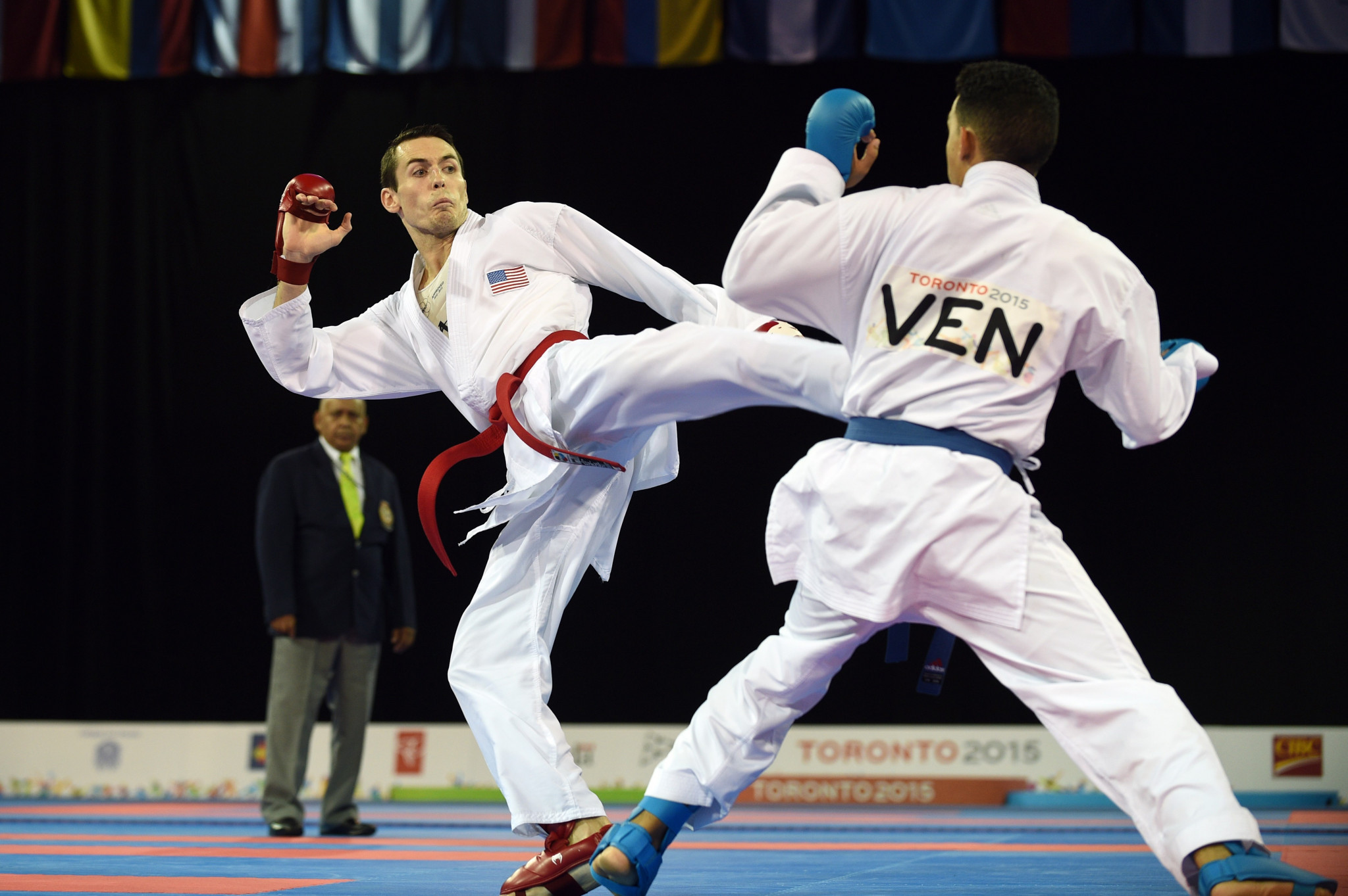 Thomas Scott was one of the United States' three gold medallists on the opening day of the 2018 Pan American Karate Federation Senior Championships in Santiago ©Getty Images