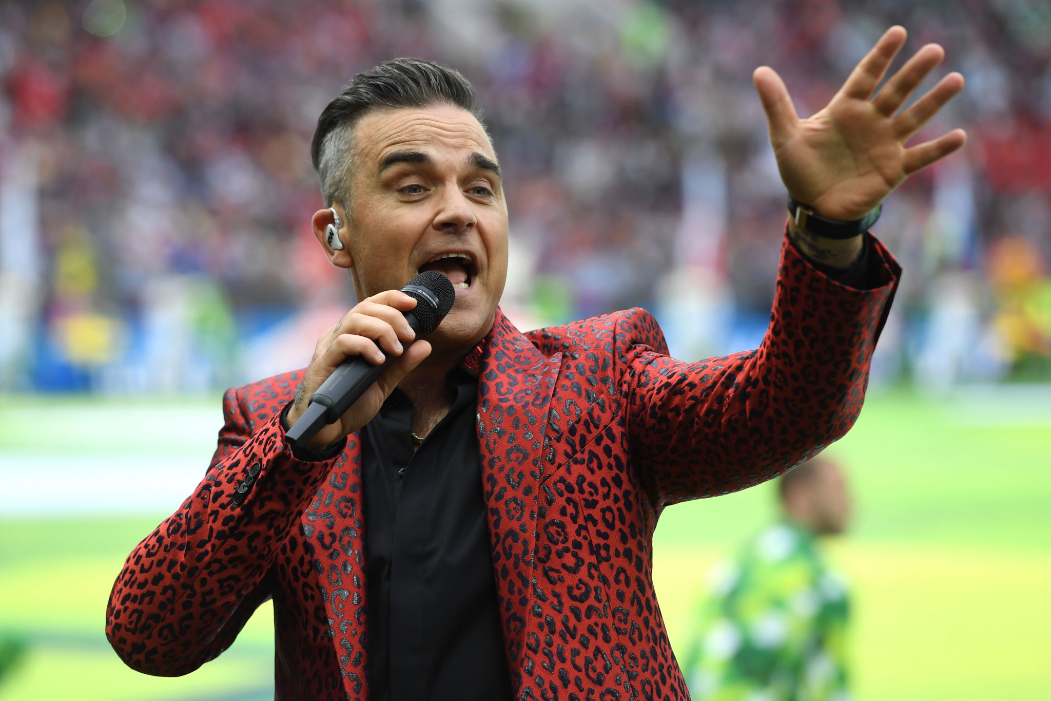 Robbie Williams performing at the opening of Russia 2018 ©Getty Images