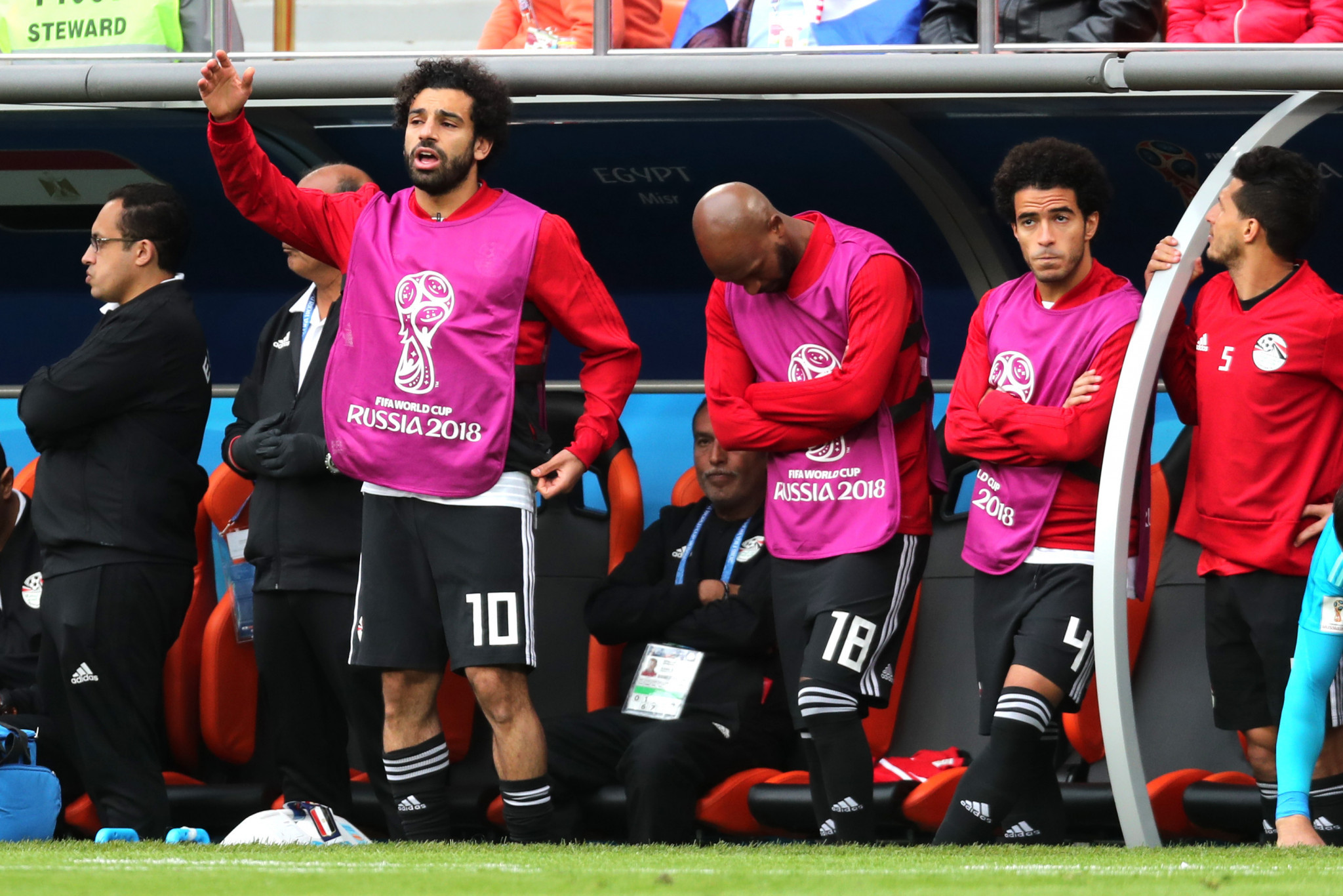 Key player Mohamed Salah remained on the bench for Egypt throughout the match ©Getty Images