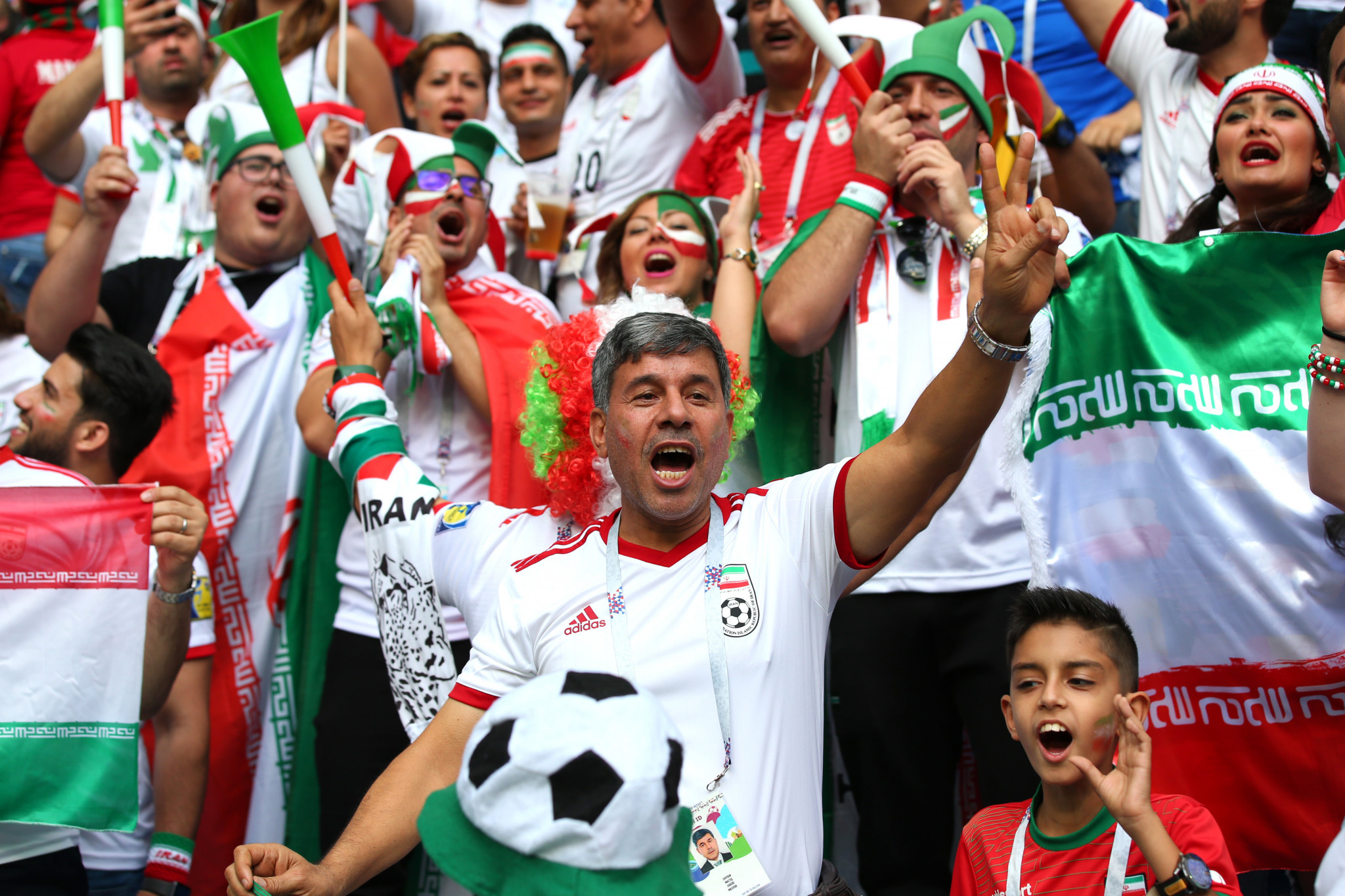 Iran fans were also out in full force in Saint Petersburg ©Getty Images