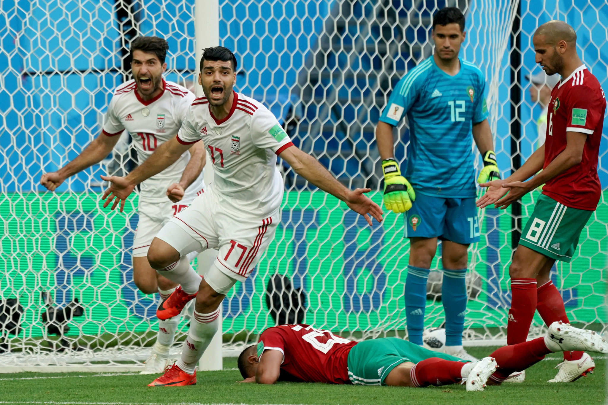 Iran celebrate their last minute winner ©Getty Images