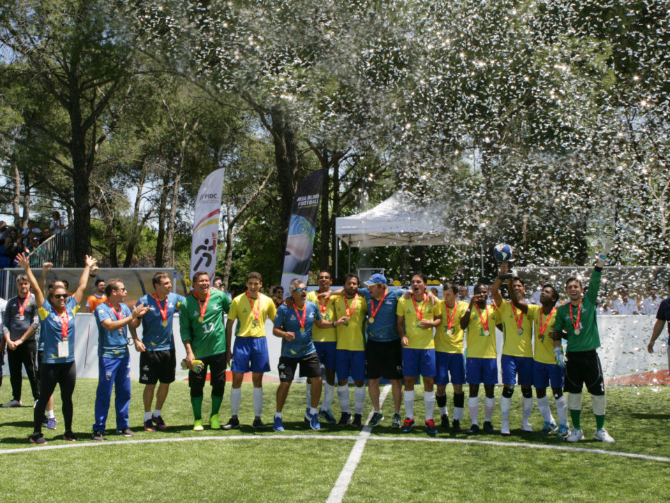 Brazil won their third gold medal in a row by beating Argentina, having won the last Paralympics and Wold Championships too ©IBSA