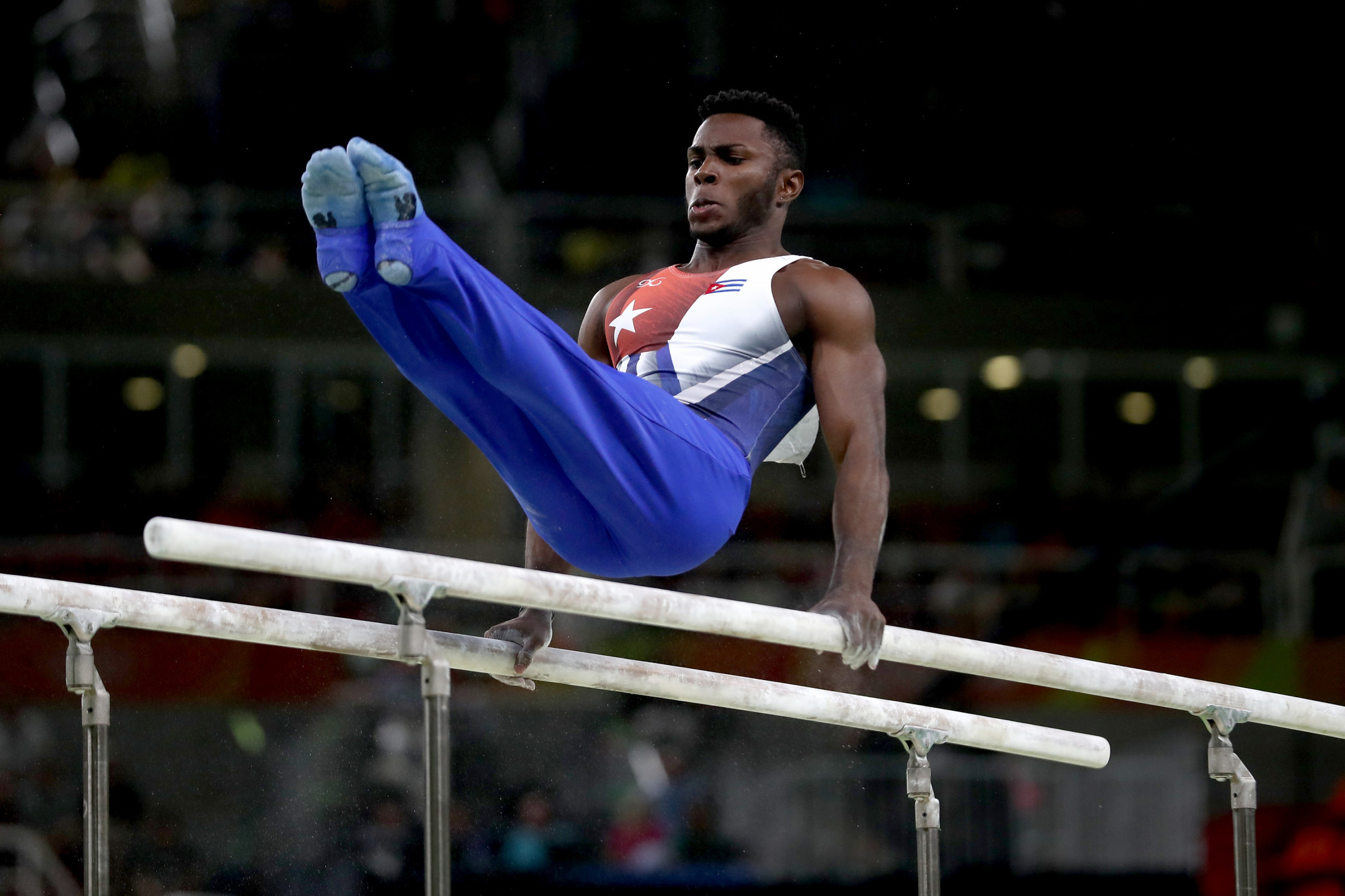 Cuba’s Manrique Larduet won the men’s vault and parallel bars events to increase his gold medal tally to three on the final day of the FIG World Challenge Cup in Guimarães in Portugal ©Getty Images