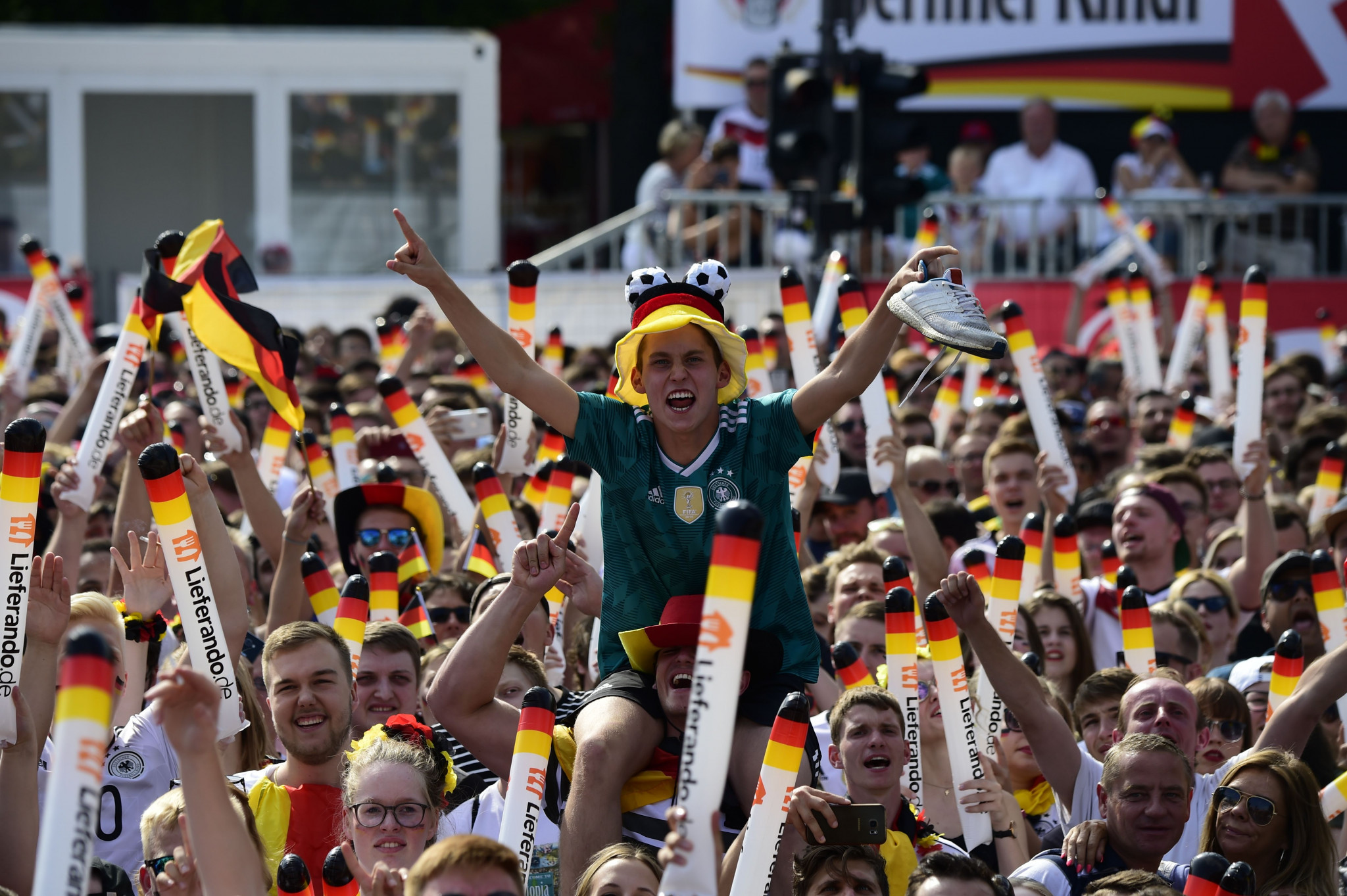 German fans cheer on their team at a live site in Berlin ©Getty Images
