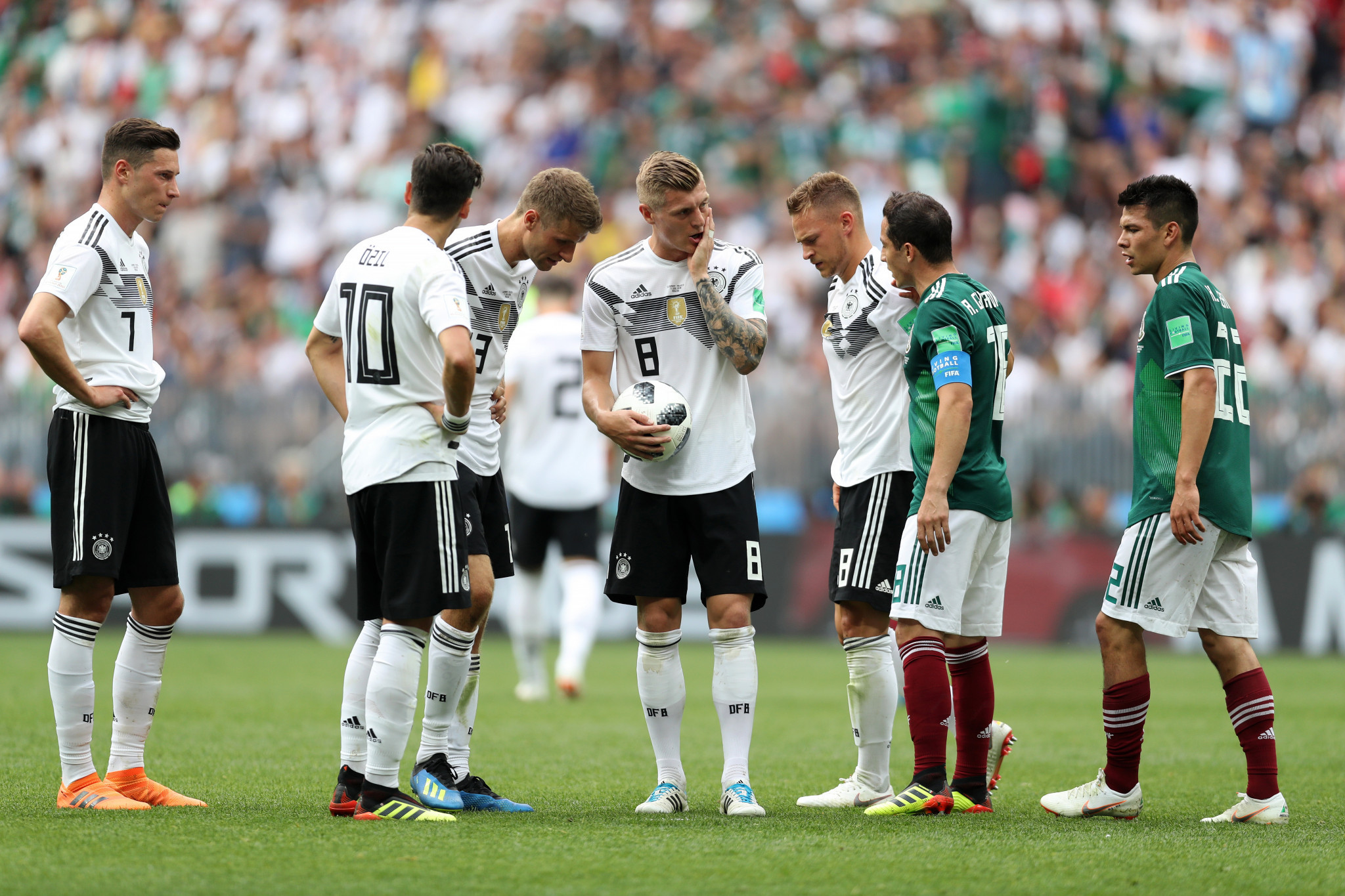 Germany players struggled to break down a well-organised Mexico ©Getty Images