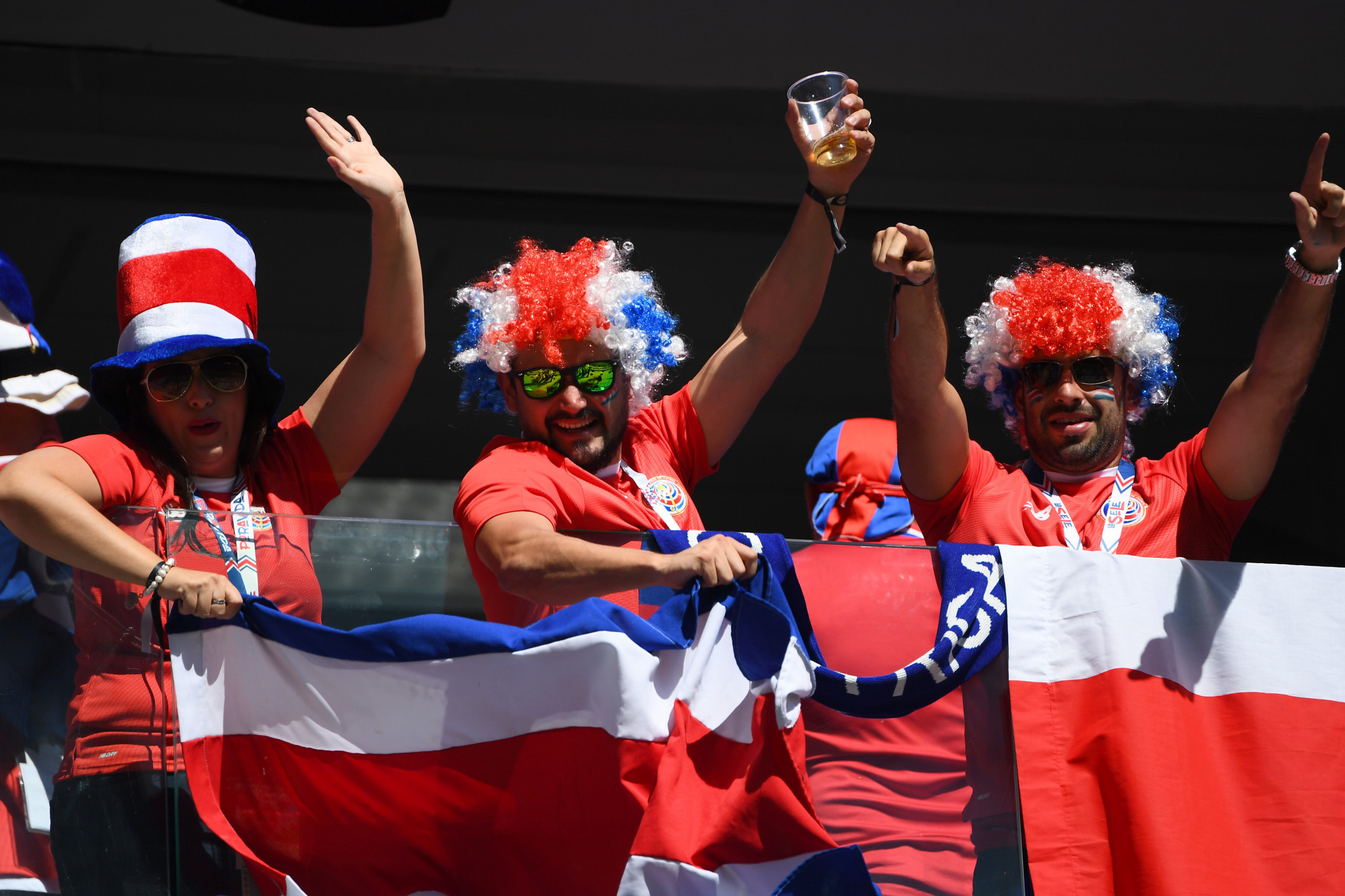 Costa Rica fans before their match with Serbia ©Getty Images