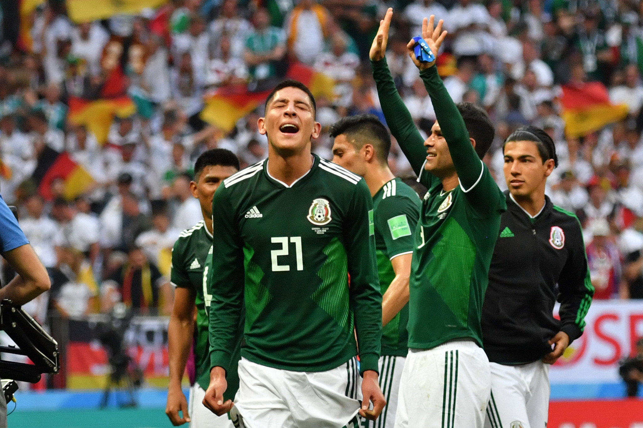 Mexico players celebrate their shock win over Germany ©Getty Images