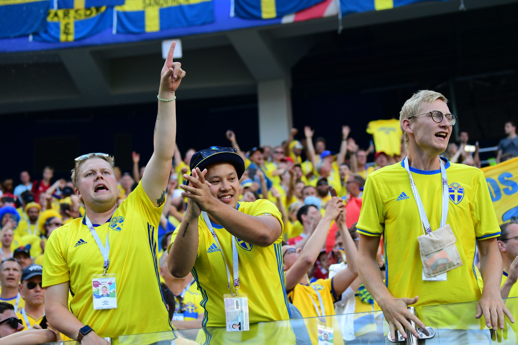 Sweden fans celebrate their victory ©Getty Images