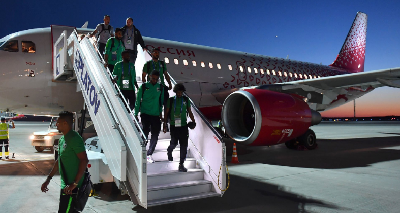 Saudi Arabian players landed safely despite a fire breaking out during their flight ©Twitter