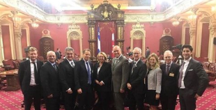 WADA officials pose with members of the National Assembly of Quebec ©WADA