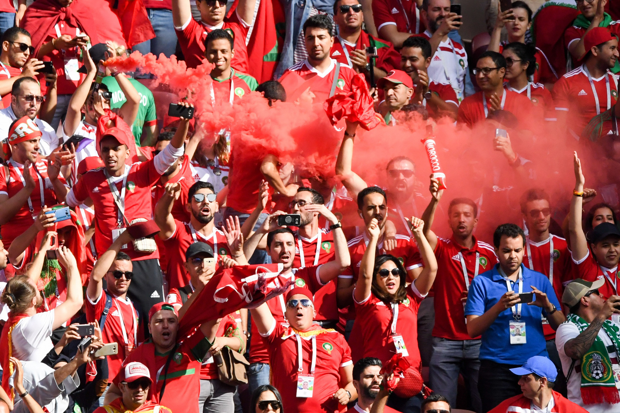 Morocco fans were in excellent voice despite a second successive defeat ©Getty Images
