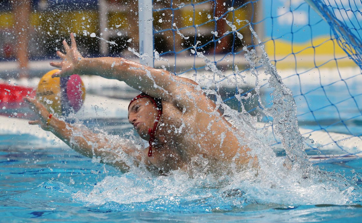 American goalkeeper Baron McQuin put in an impressive display as they beat world champions Croatia in Budapest ©FINA