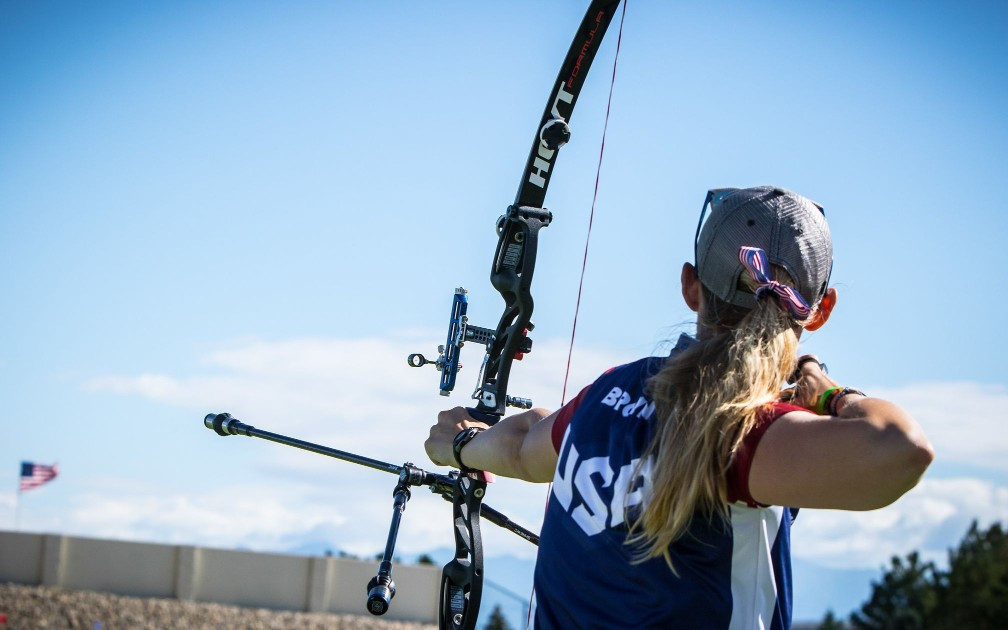 America's Mackenzie Brown claimed the strong winds in Salt Lake City actually helped her and Brady Ellison to thrive ©World Archery