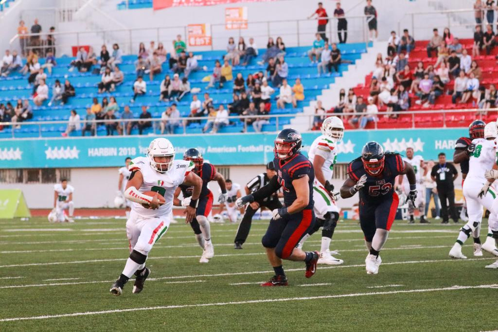 Mexico beat the United States today to take a huge step towards retaining their title at the World University American Football Championship in Harbin in China ©WUCAF
