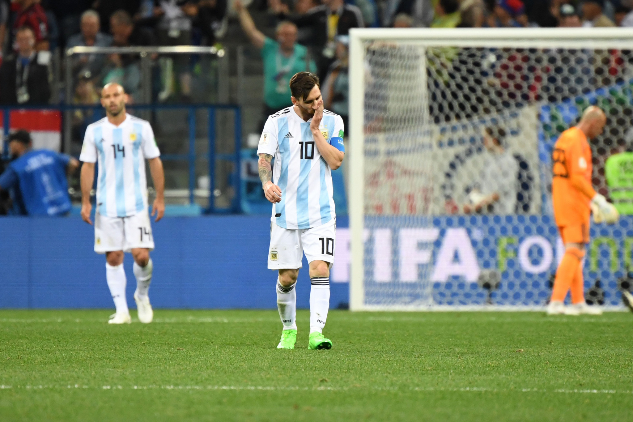Star man Lionel Messi was helpless as Argentina lost 3-0 to Croatia today to leave them on the brink of elimination from the 2018 FIFA World Cup in Russia ©Getty Images