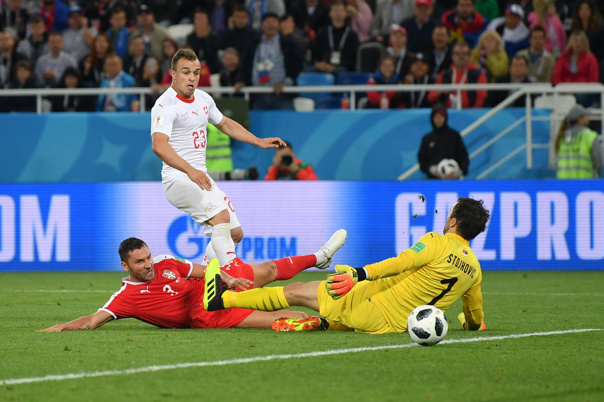 Xherdan Shaqiri scored Switzerland's winning goal against Serbia in a 2-1 win ©Getty Images