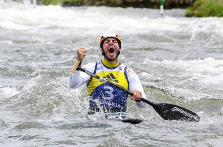 Germany's reigning men's C1 World Cup holder Sideris Tasiadis got his season off to a winning start in Slovakia ©ICF 