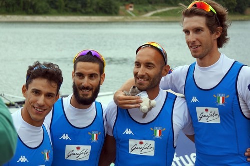 World champions Italy won the lightweight men's quad at the World Rowing Cup in Austria ©World Rowing