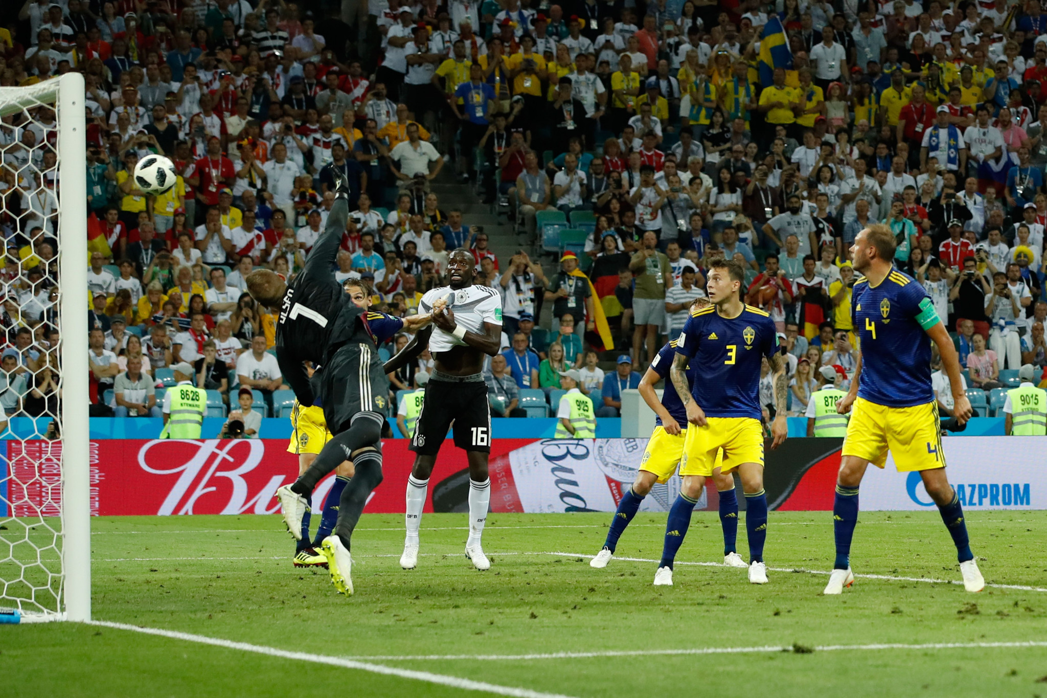 A late Toni Kroos free kick gave defending champions Germany a crucial win over Sweden ©Getty Images