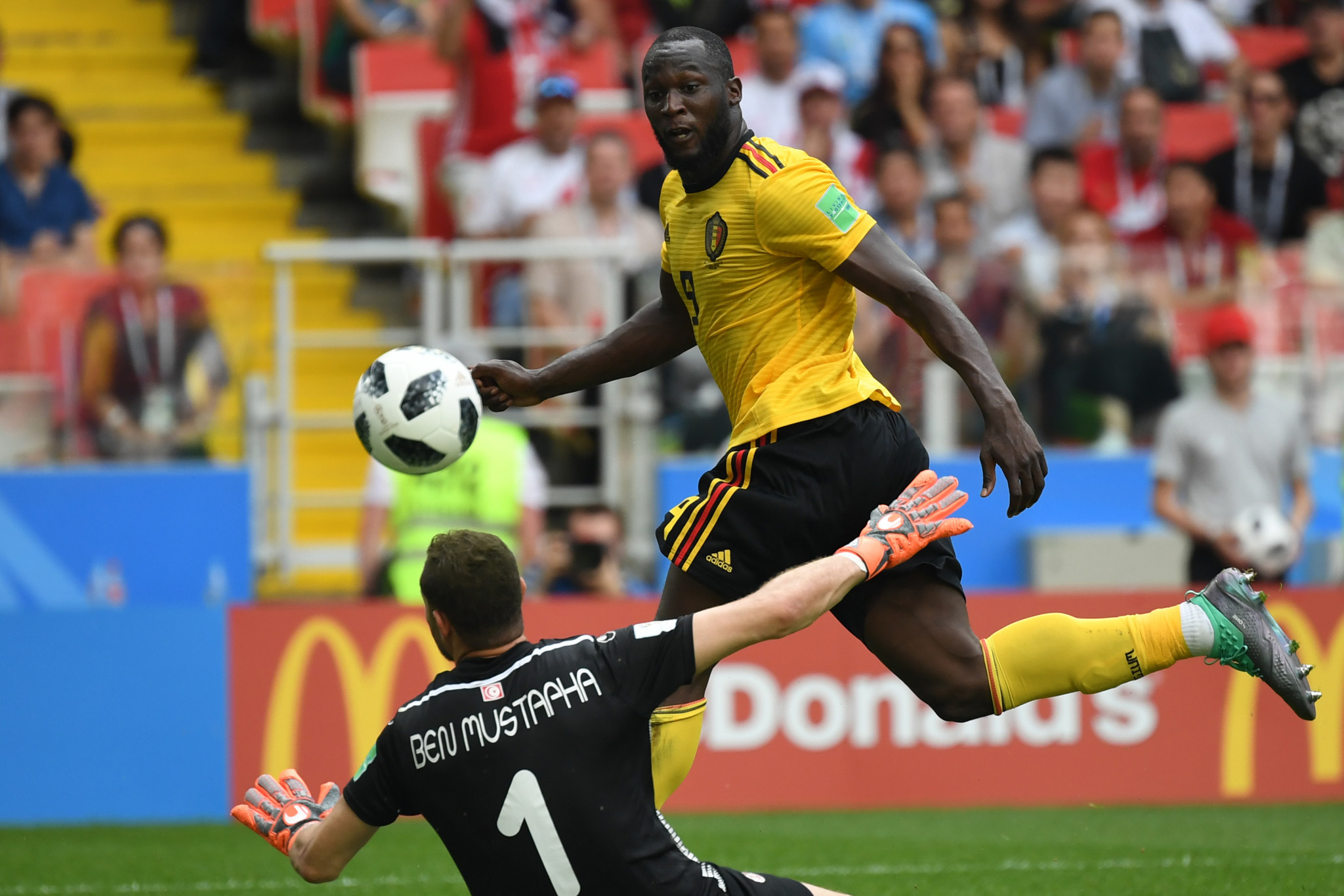 Romelu Lukaku struck twice as Belgium eased past Tunisia in Group G ©Getty Images
