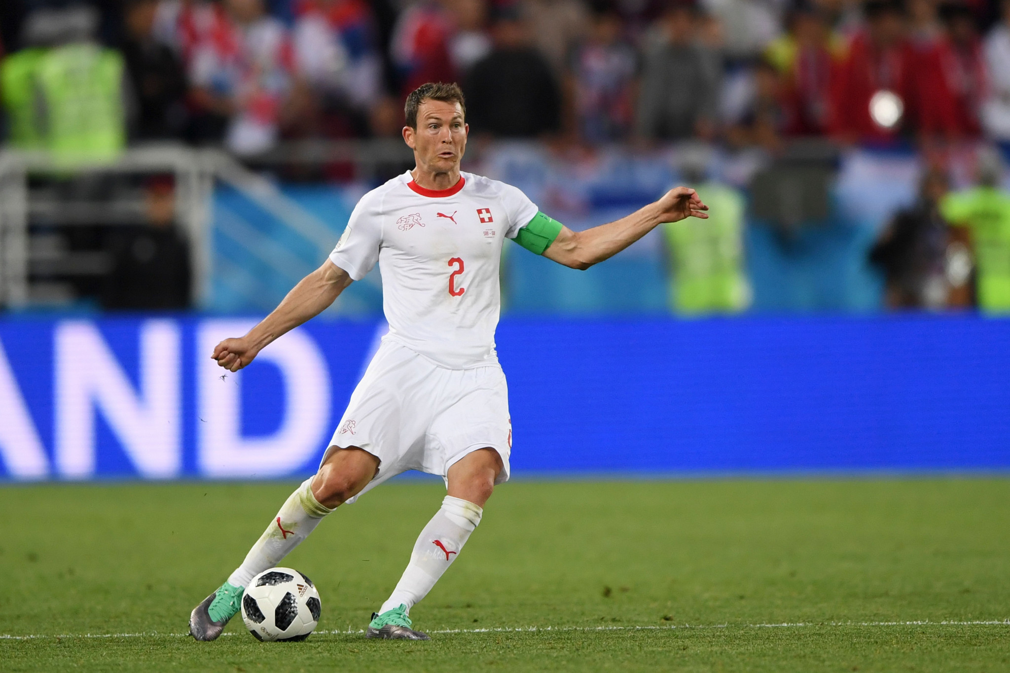 Stephan Lichsteiner is among three players from Switzerland to be fined by FIFA following their controversial goal celebration in their country's 2-1 victory over Serbia at the World Cup in Russia ©Getty Images