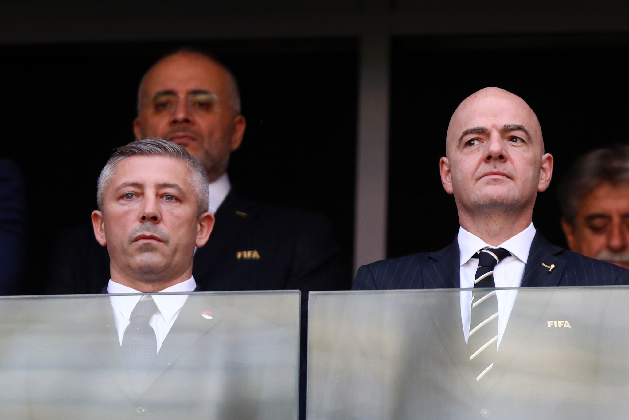 FIFA has opened disciplinary proceedings against Serbian Football Association President Slavisa Kokeza, left ©Getty Images