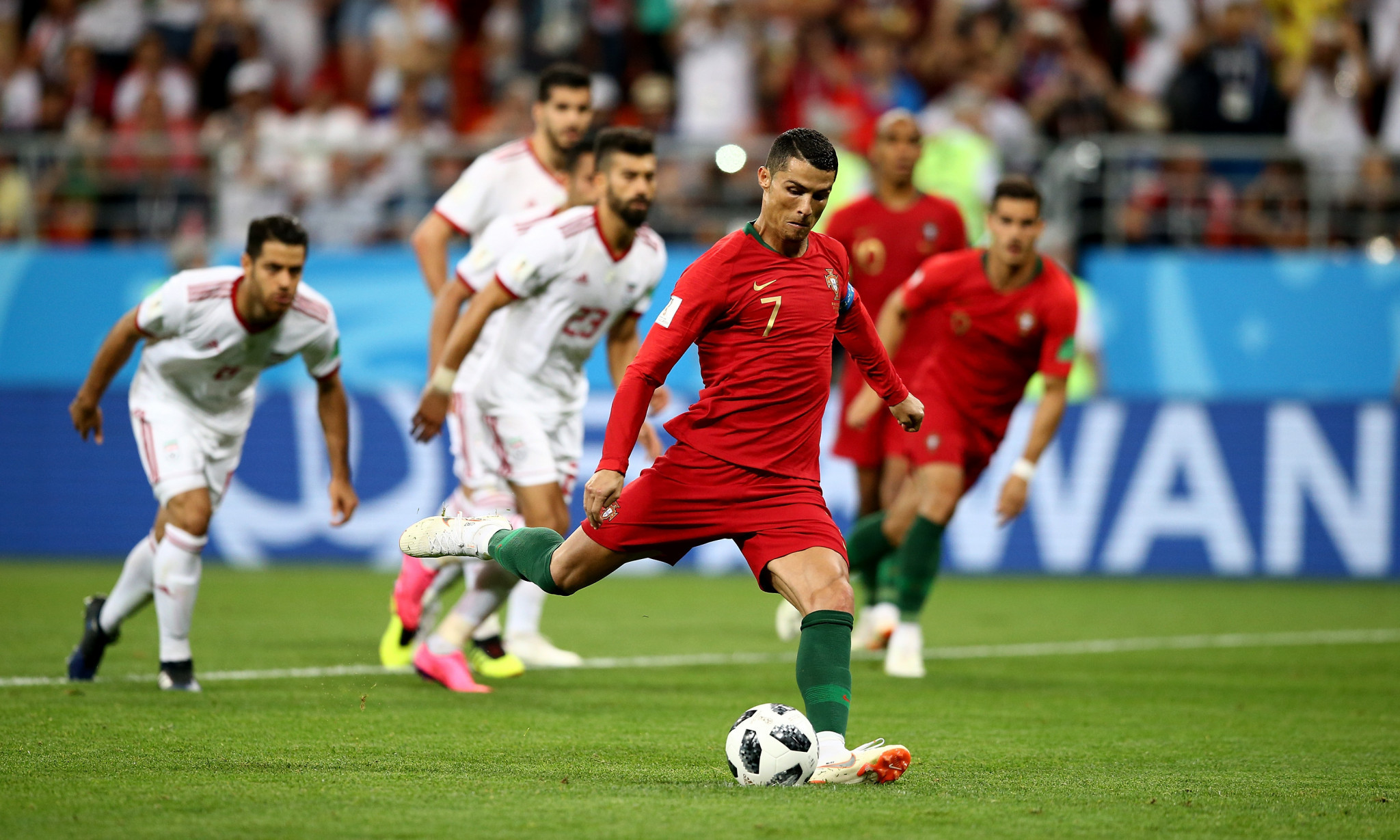Cristiano Ronaldo missed a penalty awarded via VAR and avoided being sent off during Portugal's draw with Iran ©Getty Images